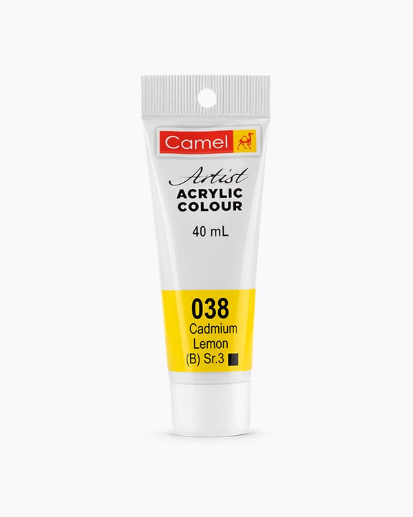 Camel Artist Acrylic Colour Individual tube of Cadmium Lemon in 40 ml