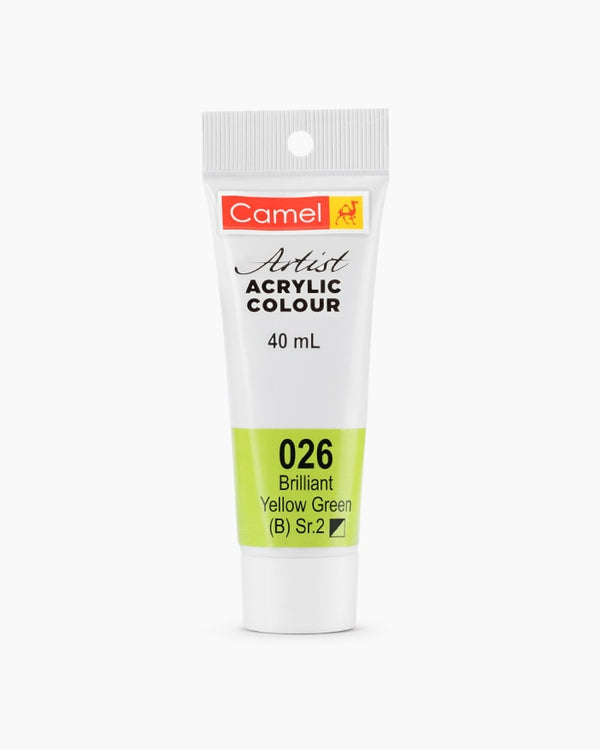Camel Artist Acrylic Colour Individual tube of Brilliant Yellow Green in 40 ml