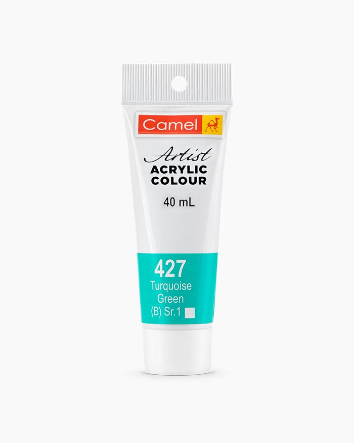 Camel Artist Acrylic Colour Individual tube of Turquoise Green in 40 ml