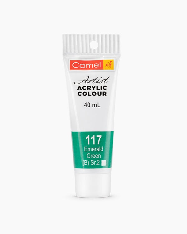 Camel Artist Acrylic Colour Individual tube of Emerald Green in 40 ml