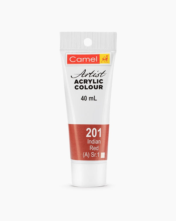Camel Artist Acrylic Colour Individual tube of Indian Red in 40 ml