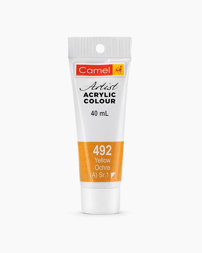 Camel Artist Acrylic Colour Individual tube of Yellow Ochre in 40 ml