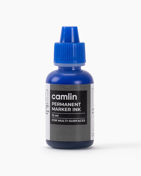 CAMLIN PERMANENT MARKER INK - 15 ML BLUE, Pack of 2