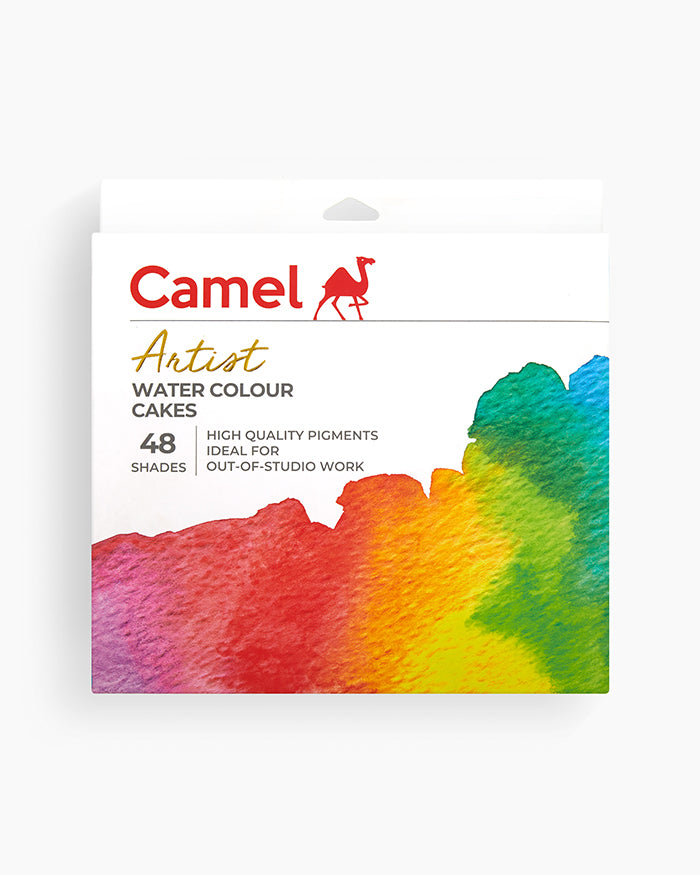 Camel Artist Water Colours Assorted box of cakes, 48 shades with Brush