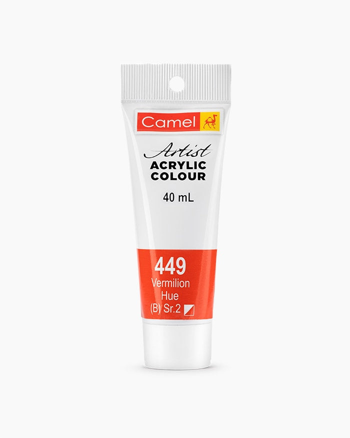 Camel Artist Acrylic Colour Individual tube of Vermilion in 40 ml