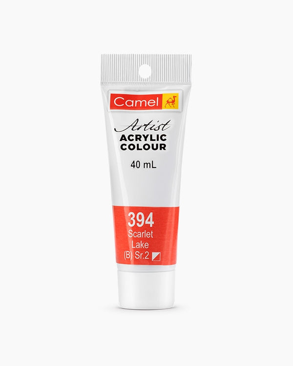 Camel Artist Acrylic Colour Individual tube of Scarlet Lake in 40 ml