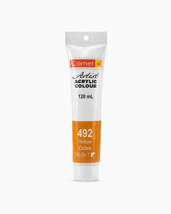 Camel Artist Acrylic Colour Individual tube of Yellow Ochre in 120 ml