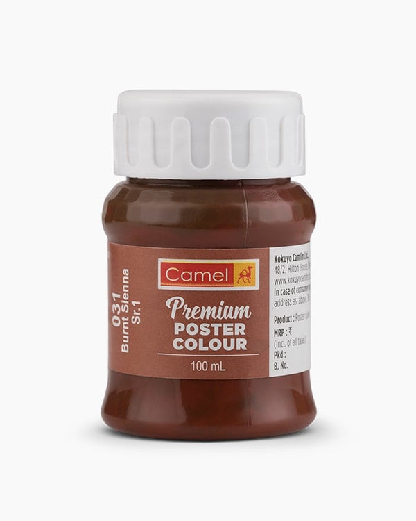 Camel Premium Poster Colours- Individual Bottle of Burnt Sienna in 100ml