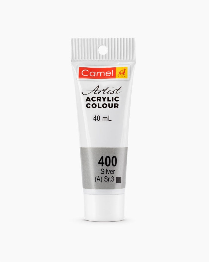 Camel Artist Acrylic Colour Individual tube of Silver in 40 ml