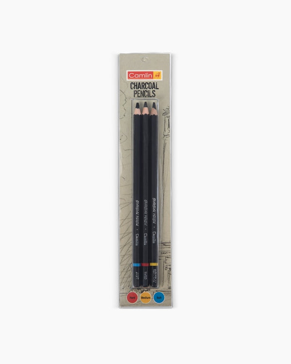 Camlin Charcoal Pencils Assorted pack of 3 grades