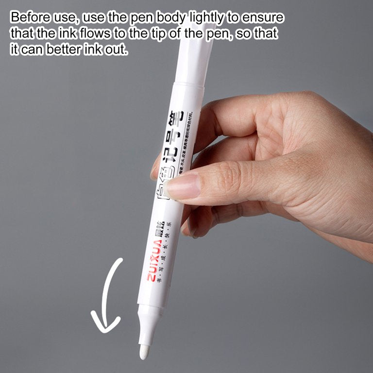 Like it 5pcs Waterproof White Permanent Paint Pen Oily Marker Pen Drawing for Rock Painting Stone Canvas Glass Metal Metallic Ceramic Tire