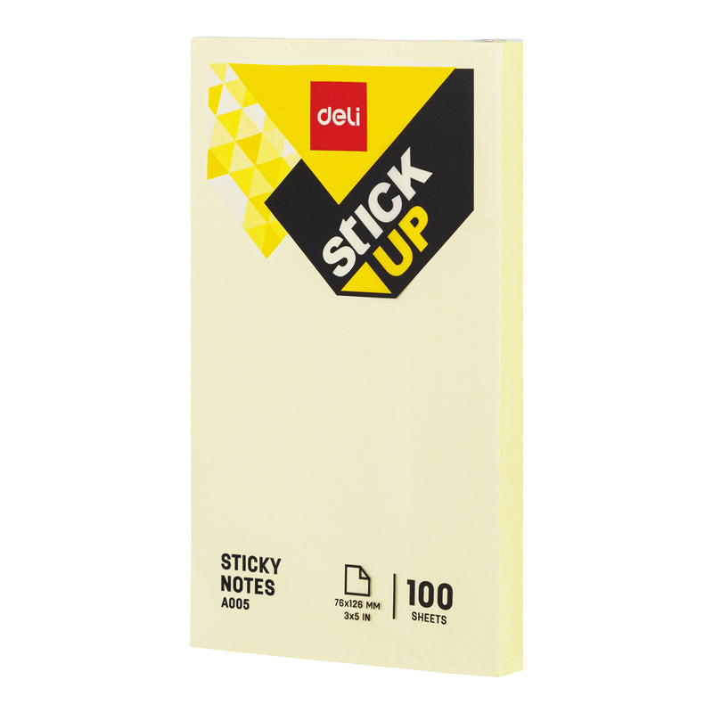 Deli WA00553 Sticky Notes, 100 Sheets, 70 gsm, 76x126mm, 1 Pc