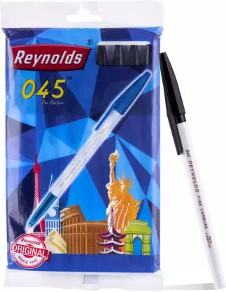 Reynolds 045 Fine Carbure Black by THE MARK Ball Pen (Pack of 30, Ink Color - Black)