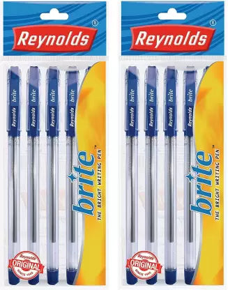 Reynolds Brite Ball Pen (Pack of 10, Ink Color - Blue)