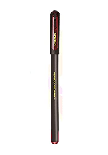 UNOMAX Geltron Pop Gel Pen (Pack of 10, Ink Color - Red)