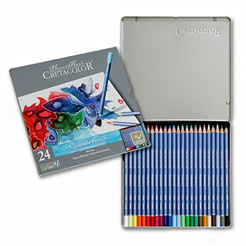 Cretacolor Marino Aquarelle Pencil Set of 24 (Water Soluble Colour Pencils)