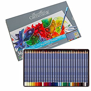 Cretacolor Marino Aquarelle Watercolor Pencil Set of 36 (Water Soluble Colour Pencils)