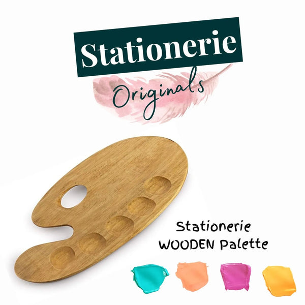 Stationerie Wooden Paint Mixing Palette Large 15×8.5 Inches
