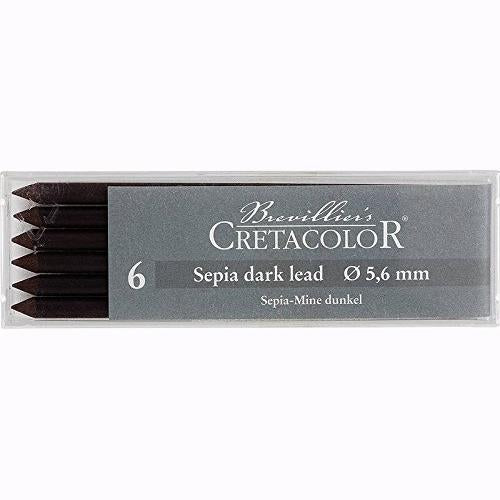 Cretacolor Artists’ Sepia Dry Leads Dark (Set of 6)