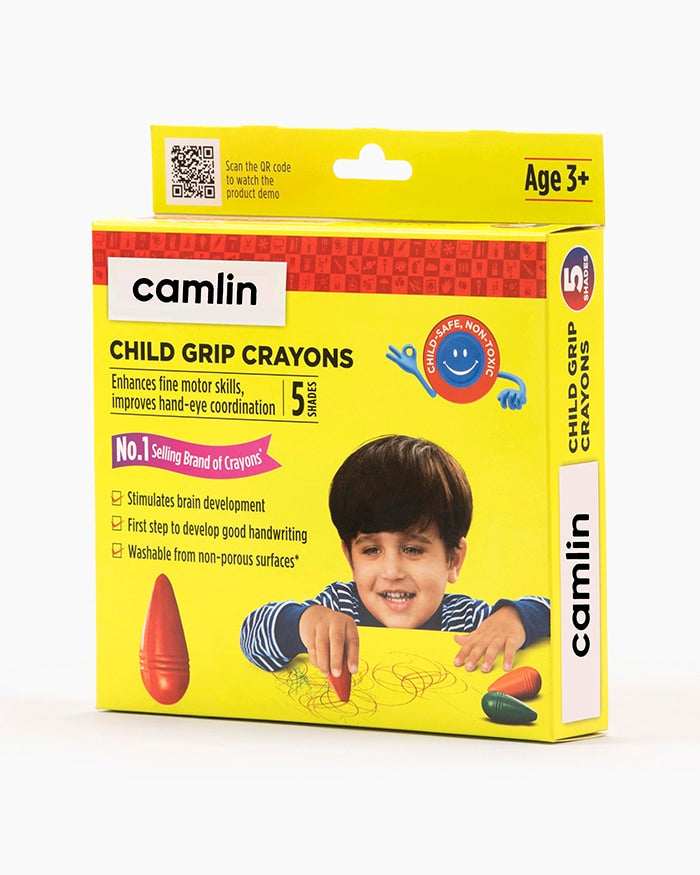 Camlin Child Grip Crayons Assorted pack of 5 Shades