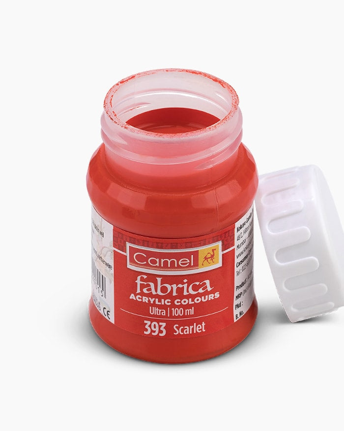 Camel Fabrica Acrylic Colours Individual bottle of Scarlet in 100 ml, Ultra range