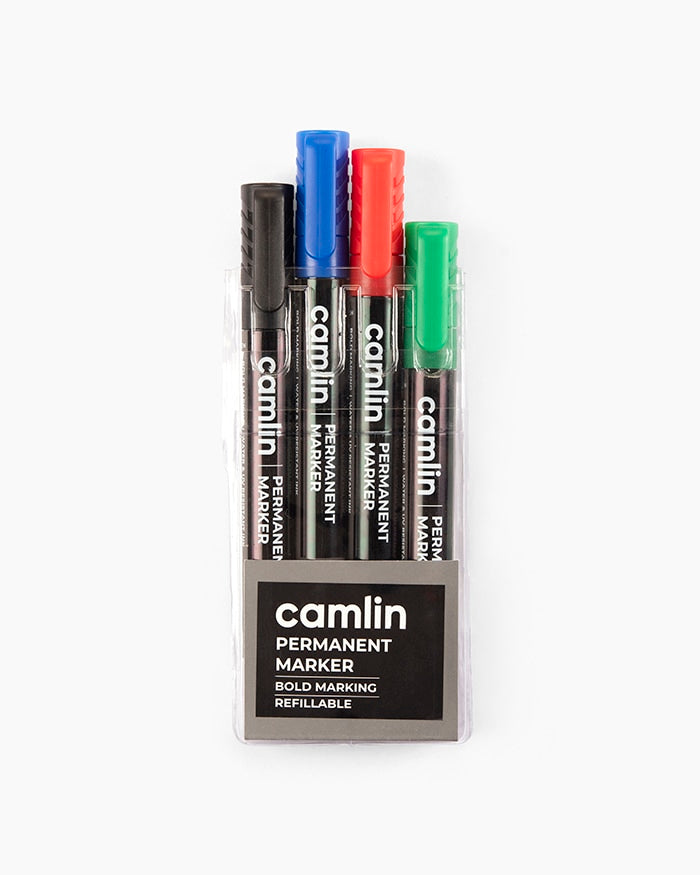 Camlin Permanent Markers Assorted pouch of 4 shades