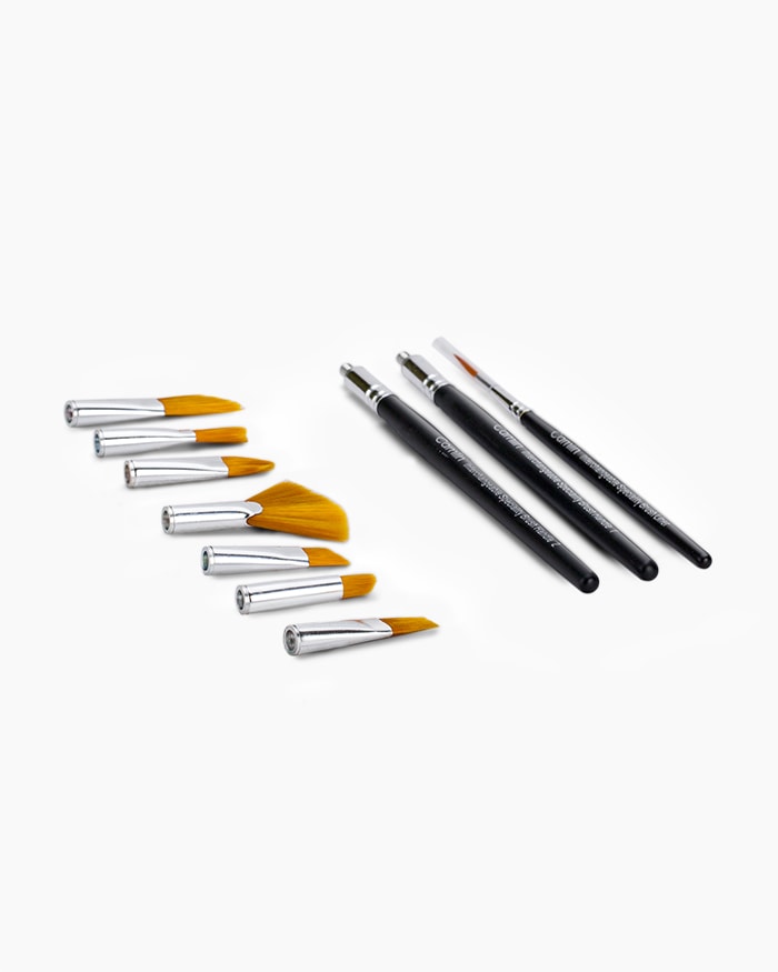 Camlin Interchangeable Speciality Brushes – 8 Brushes (Black)