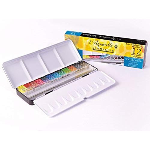 Sennelier Artist Watercolour Half pan Set Sennelier Aquarelle 12 Half pan