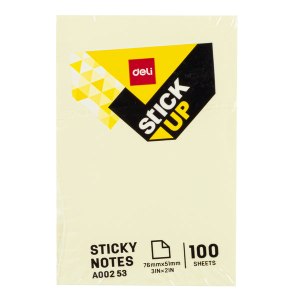 Deli WA00253 Sticky Notes, 76x51mm, Pack of 3