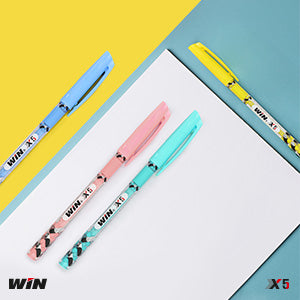 WIN X5 Ball Pens | 60 Pens (50 Blue, 8 Black, 2 Red) | Multicolour Body Design | 0.7 mm Tip | Smooth Flow of Ink | Comfortable Grip | Smooth Writing | Gifts for Kids | Pens for Students  | Premium