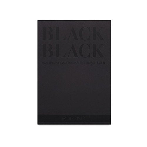 Fabriano Block Black Black A4 21 X 29.7 cm 300 GSM Pastel Drawing Paper. 20 Black Color Sheets