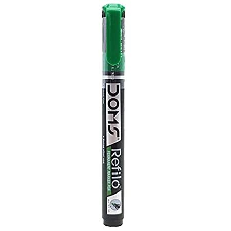 DOMS REFILO PERMANENT MARKER PEN GREEN 10 PCS PACK