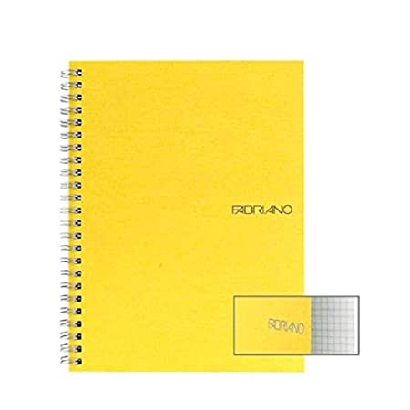 Fabriano Ecoqua A4 Spiral Bound Graph 5MM Notebook Yellow