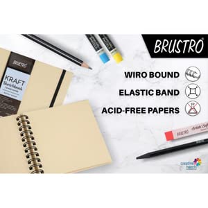 Brustro Toned Paper-Kraft Sketchbook, Wiro Bound, Size A4, 100GSM. (100 Sheets)200pages