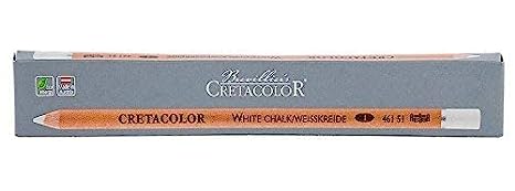 Cretacolor Artists' White Chalk Oil Pencils Soft (Pack of 3 Pencils)