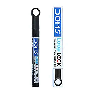 DOMS LOOP LOCK P/MARKER PEN BLACK 10 PCS PACK