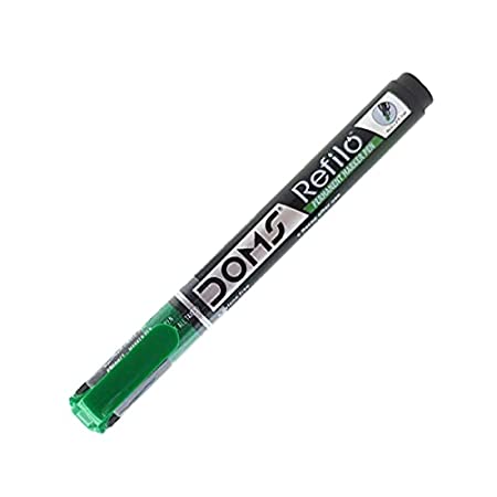 DOMS REFILO PERMANENT MARKER PEN GREEN 10 PCS PACK