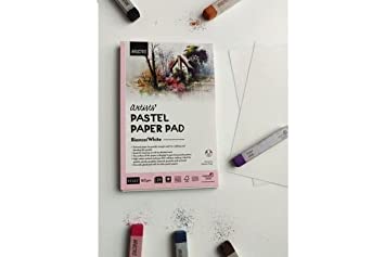 Brustro Artists' Pastel Paper Pad of 24 Sheets (160 GSM), Colour - White, Size - A4