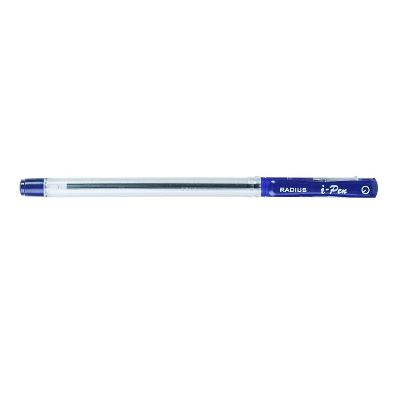 Radius i-Pen Push Cap Ball Point Pen, Tip Size 0.7 mm (Blue, Pack of 10 Pieces)