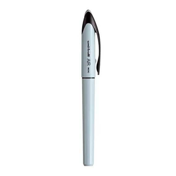 Uniball UBA-188C-M Air Micro 0.5 mm Roller Ball Pen | Pack of 1, Black Ink, Ice Blue Pastel Body