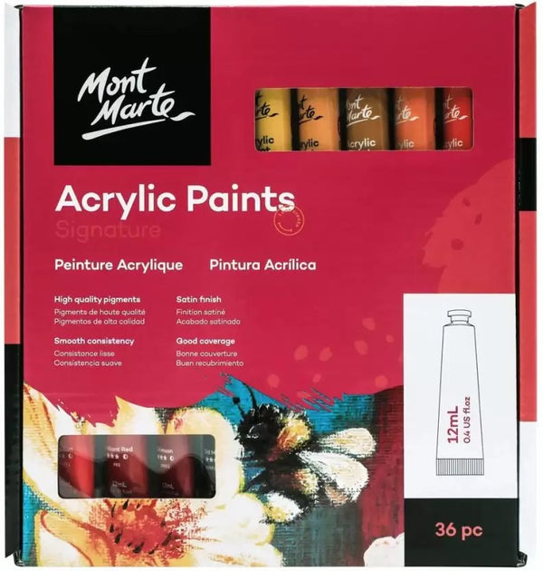 Mont Marte Acrylic Paints Set 36pc x 12ml