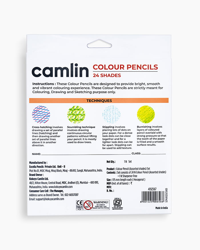 Camlin Full Size Hexagonal Shaped Color Pencils (Set of 25, Multicolor)