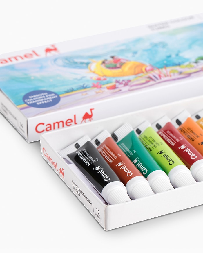 Camel Student Water Colours- Assorted Pack of Tubes, 12 Shades in 5ml