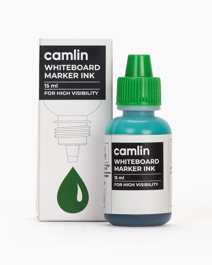 CAMLIN WHITE BOARD MARKER INK GREEN 15ML, Pack of 2