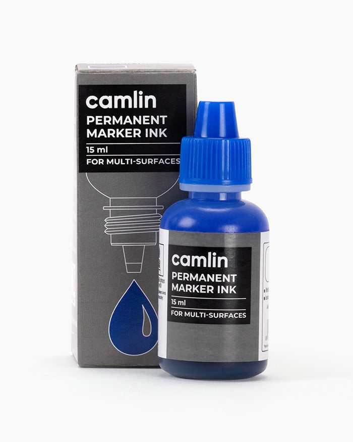 CAMLIN PERMANENT MARKER INK - 15 ML BLUE, Pack of 2