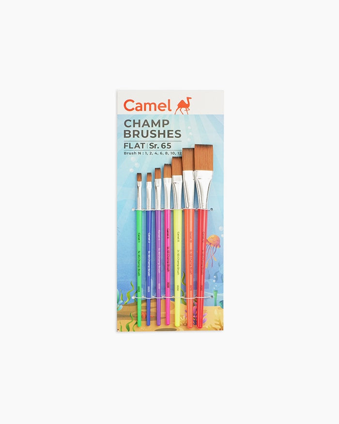 Camlin Champ Flat Brush Set of 7 Shades (Multicolor)