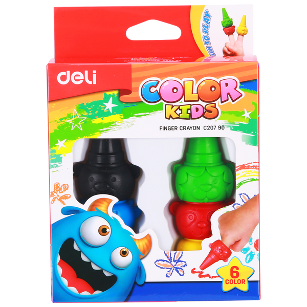 Deli EC20790 Finger Crayon Set, 6 Colors, Pack of 1