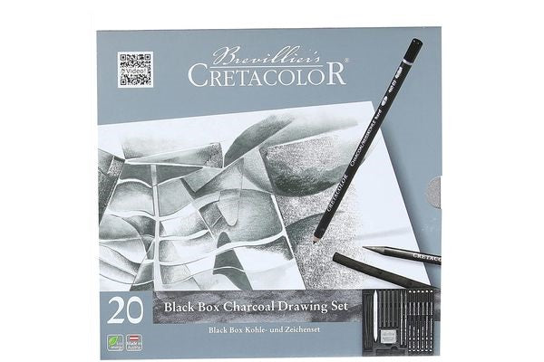 Cretacolor Black Box Charcoal Drawing Set of 20 – Tin Box