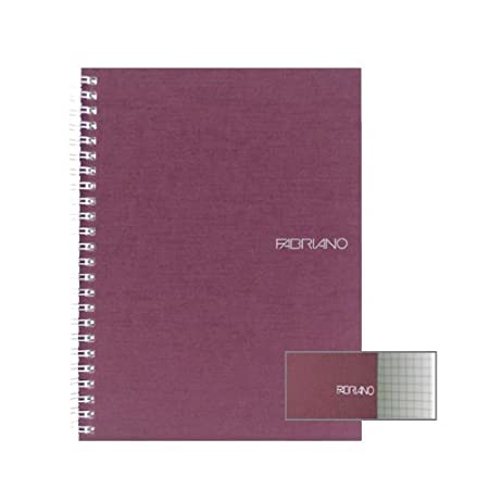 Fabriano Ecoqua A4 Spiral Bound Graph 5MM Notebook Purple