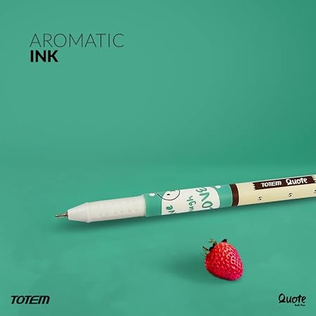 TOTEM Quote Ball Pens | 20 Pens (10 Blue Ink & 10 Black Ink) | Fragrance Ink | Gifts for Kids | Emoji Themed Body Colours | 0.7 mm Tip | Pens for Writing | Perfect for Students | Stick Pen Set